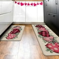 thumbnail image 6 of Valentine''s Day Pink Black Love Heart Kitchen Rugs Set of 2, Eucalyptus Leaves Buffalo Plaid Check Kitchen Mats Decor, Anniversary Wedding Floor Door Mat Home Decorations -17x29 and 17x47 Inch, 6 of 6