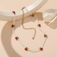 thumbnail image 4 of Flor Perla Resina Fruta Estrella Fresa Cereza Concha Hongo Capa Colorida Gargantilla Collar Cuentas Arco Iris Lindo Creativo Hecho a Mano para Niñas Mujeres Joyería Regalos Bohemio oso de fresa Electrónica, 4 of 5