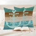 thumbnail image 3 of Blue Teal Brown Outdoor Waterproof Pillow Covers, Anchor Nautical Coastal Ocean Wooden Decorative Square Throw Pillowcase Sofa Cushion Sham for Patio/Couch/Chair, 16"x16" 2 Pack, 3 of 8