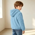 thumbnail image 6 of Lutiedan Boys Girls Sherpa Fleece Hoodie Kids Casual Fuzzy Sweatshirt Plush Winter Warm Hooded Pullover Tops Size 3-14,Sky Blue, 6 of 7