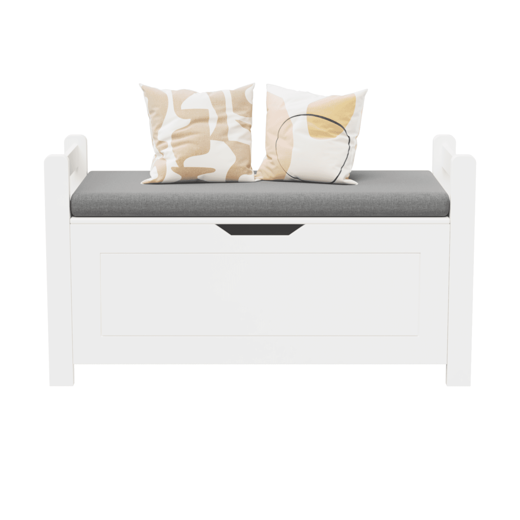 Kids Toy Box Chest with Large Storage, White Rubber Wood Toy Box for Boys and Girls with Cushion Seat Bench, Flip-Top Lid Toy Storage Organizer Trunk for Nursery, Playroom