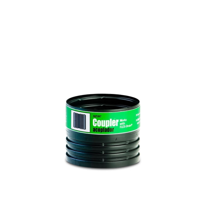 Adaptador acoplador de tubo de desagüe Flex-Drain 55020 hembra a hembra, negro