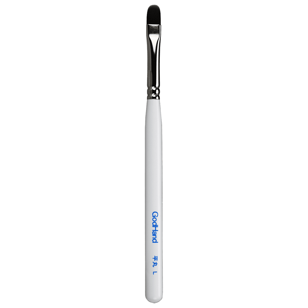 GodHand EBRSUP-HML Brushwork Softest Hobby Filbert Paint Brush Long w/ Cap