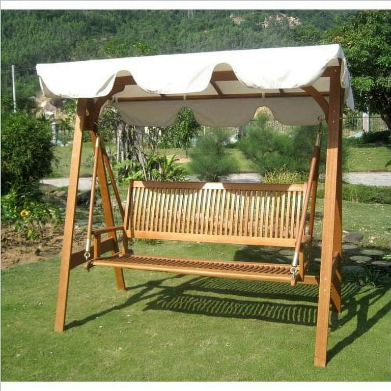 International Caravan Royal Tahiti 3 Seater Swing with A-Frame and Canopy International Caravan Royal Tahiti 3 Seater Swing with A-Frame and Canopy