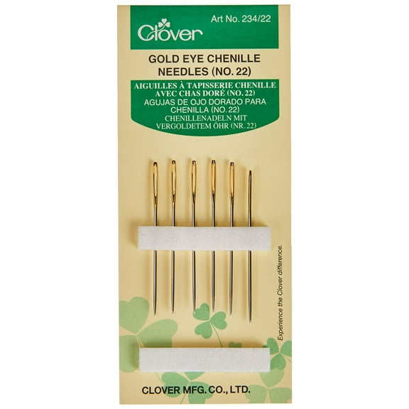 Clover Gold Eye Chenille Needles-Size 22 6/Pkg
