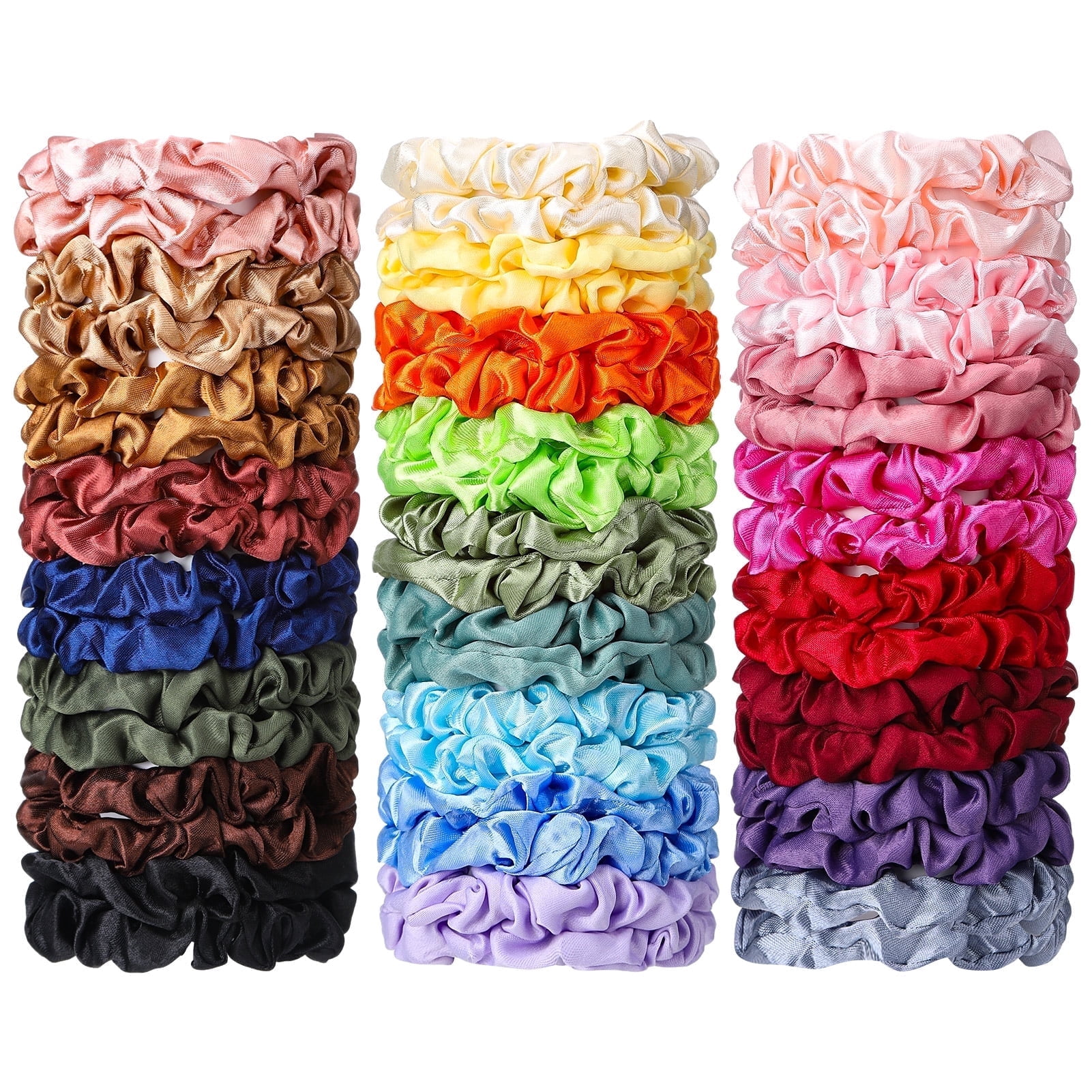 ScrunchMiez 7 Pack - Kid Ponytail Bands, Elastic Scrunch Soft Ties