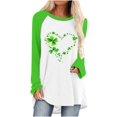 thumbnail image 2 of Plus Size Women's St. Patrick's Day Themed Printed Pullover Raglan Sleeve Round Neck Shirt, 2 of 5