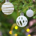 thumbnail image 5 of RBCKVXZ 12-Piece Christmas Flocked Ball Ornaments Set Shiny Sequin Tree Hanging Decorations Festive Xmas Tree Decorations (White, 1.57"/4cm), 5 of 6