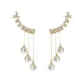 thumbnail image 1 of Temperamento Larga Borla Pendientes de Perlas Mujeres Tendencia de la moda Zircon Oro Borla Pendiente Señoras Joyería Pendientes para Mujer, 1 of 7