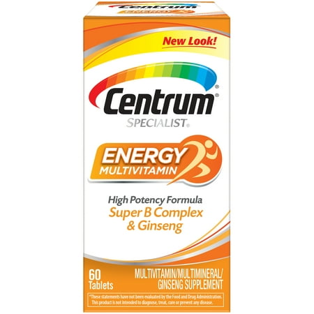 Centrum Specialist Energy Adult 60 Ct Multivitamin / Multimineral Supplement Tablet, Vitamin D3, C, B-Vitamins and (Best Women's Multivitamin For Energy)