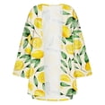 thumbnail image 5 of WXLWZYWL Winter Women'S Floral Print Puff Sleeve Kimono Cardigan Loose Chiffon Cover Up Casual Blouse Tops, 5 of 5