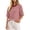 Watermelon Red, variant on Guluxicc Women's Striped Beach Shirts Crew Neck 1/2 Sleeve Basic Tops for Summer Casual Outfits