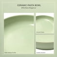 thumbnail image 7 of 4 Pcs 8.5 in Ceramic Pasta Bowls Set, Large Shallow Dinner Dishes, Stackable Versatile Serving Plates for Salad, Soup & Cereal, Microwave and Dishwasher Safe, 7 of 7