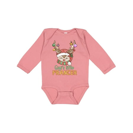 

Inktastic Gigi s Little Prancer Cute Reindeer with Ornaments Gift Baby Boy or Baby Girl Long Sleeve Bodysuit