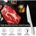 thumbnail image 3 of Kitchen Knife Set,White Flower 6PC Stainless Steel Sharp Chef Knife Set with Acrylic Stand, Cooking Non-slip Knife Set with Block, Non-stick Colorful Coating Gift for Women Girls, 3 of 7