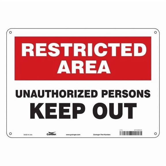 Condor Safety Sign,10 inx14 in,Polyethylene 472X94