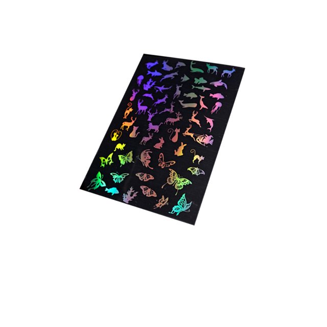 Inteprter Pegatinas transparentes con patrón múltiple, accesorio de bricolaje, artesanías coloridas duraderas, decoración de uñas, embalaje de regalo, Artesanía Animal Inteprter HA059584-01