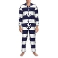 thumbnail image 3 of Naloa Anchors Men’s Pajamas Set - Long Sleeve Button Down Sleep Shirt and Pajama Bottoms Sleepwear Set-Large, 3 of 7