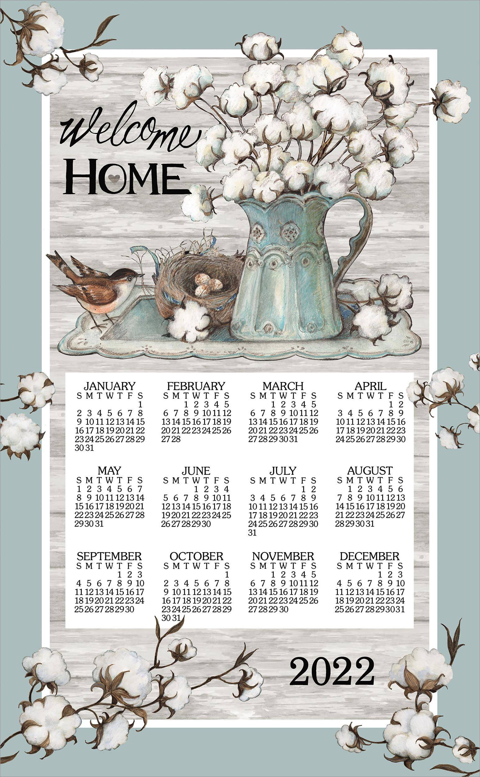 2022 Linen Calendar Towel - Cottonwood - Walmart.com