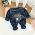thumbnail image 1 of Pijamas de franela de otoño e invierno para niños y niñas, traje de vellón coral de otoño e invierno para bebés, ropa de vivienda engrosada con oso para el hogar, 1 of 6