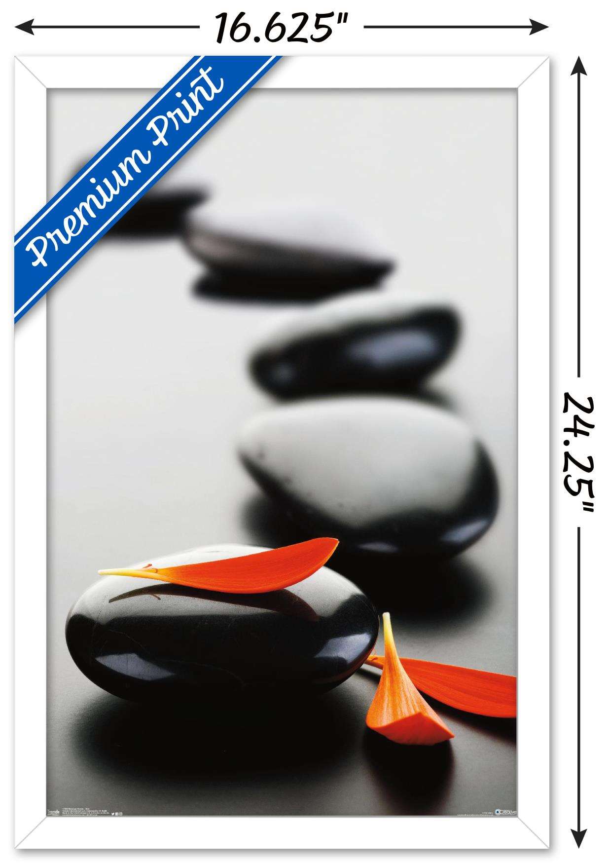 Massage Stones - Red Wall Poster, 14.725" x 22.375", Framed