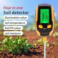 thumbnail image 2 of Medidor de humedad del suelo 4 en 1, temperatura de la planta digital/humedad del suelo/medidor de PH/intensidad de la luz solar/humedad ambiental retroiluminación pantalla LCD suelo, 2 of 5