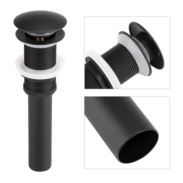 YUYTE Tapón De Desagüe, Juntas Y Válvulas De Grifos Fregadero Del Lavabo De La Cocina Tapón De Desagüe Emergente De Latón Macizo Negro Para Fregaderos Grifo De Agua EOTVIA No