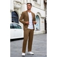 thumbnail image 4 of COOFANDY Men's Suits 2 Piece Slim Fit Suit Set 2 Button Lightweight Casual Knit Blazer Suit Jacket Pants, 4 of 6