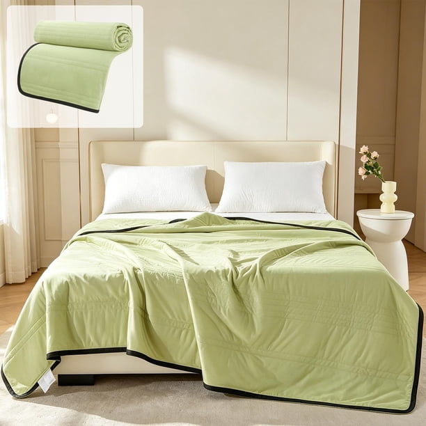 Edredón de verano suave y lavable: manta transpirable con aire acondicionado para la cama, funda ligera y cómoda para las noches calurosas, ropa de cama lavable a máquina para el hogar, la reside