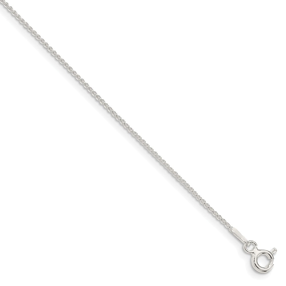 Solid 925 Sterling Silver 1mm Round Spiga Necklace Chain