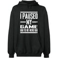 thumbnail image 2 of OXI Hoodie Sweatshirt - I Paused My Game, Basic Casual Hoodie for Men's and Women Fleece Hoodie Long Sleeve - Dark Heather 2X-Large, 2 of 3