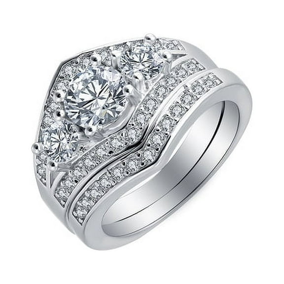 Leaha Wedding Ring Set for Women Bridal Engagement Band Ginger Lyne Collection