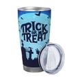 thumbnail image 2 of Cauagu Halloween Trick Or Treat Pattern 20oz Tumbler,Stainless Steel Vacuum Insulated Tumbler with Lid Insulated Coffee Mug Thermal Cup with Splash Proof Sliding Lid-Straw Three-piece Set, 2 of 8