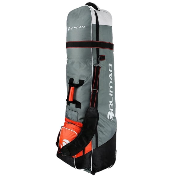 NEW Orlimar 6.0 Deluxe Wheeled Travel Cover for Golf Bag  - Gray / Red / Black