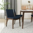 thumbnail image 7 of Valentine Mid-Century Modern Navy Blue Fabric Dining Chair Set of 2, 7 of 7