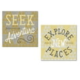 thumbnail image 1 of Lovely Grey and Gold-Yellow Inspirational "Seek Adventure" and Explore New Places" by Michael Mullan; Two 16X16in Fine Art Giclee Prints, 1 of 1