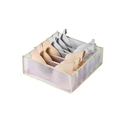 

Clothes Storage Organizer Drawer Closet Wardrobe Compartments Organizing Box Jeans Socks Underwear Bra Separation Holder 7 Grids Gray