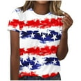 thumbnail image 2 of CFLVAEK Independence Day Tshirts for Women 4th of July Patriotic Tshirt Novelty White Blue and Red Tie Dye Graphic Tees Casual Short Sleeve Crewneck Holiday Tops XXL, 2 of 4