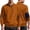 Ginger, variant on UDAUDU Mens Sweatshirts Stand Up Button Collar Cable Knitted Fashion Dress Sweater Pullover with Elbow Patch Light Gray 3XL