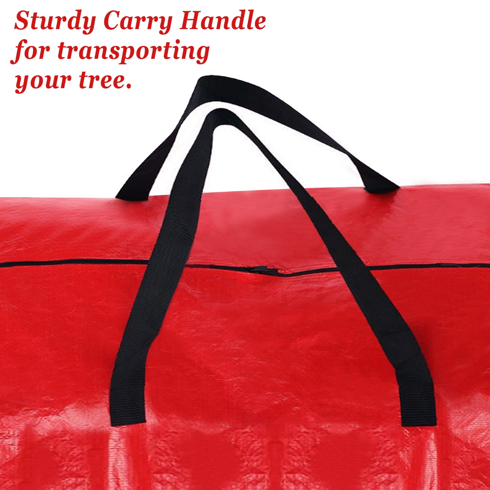 Strong Camel Artificial Christmas Tree Bag Clean Up Holiday For Up to 8ft/9ft Tree Storage (52''x dia. 30'' for up to 8', Red)