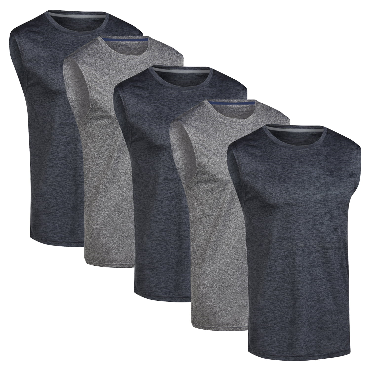 Mens Dry-Fit Active Athletic Tech Tank Top Workout /& Training Activewear 5 Pack