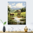 thumbnail image 2 of Designart "Cow Pastoral euphony I" Animals Cow Metal Wall Art Prints, 2 of 5