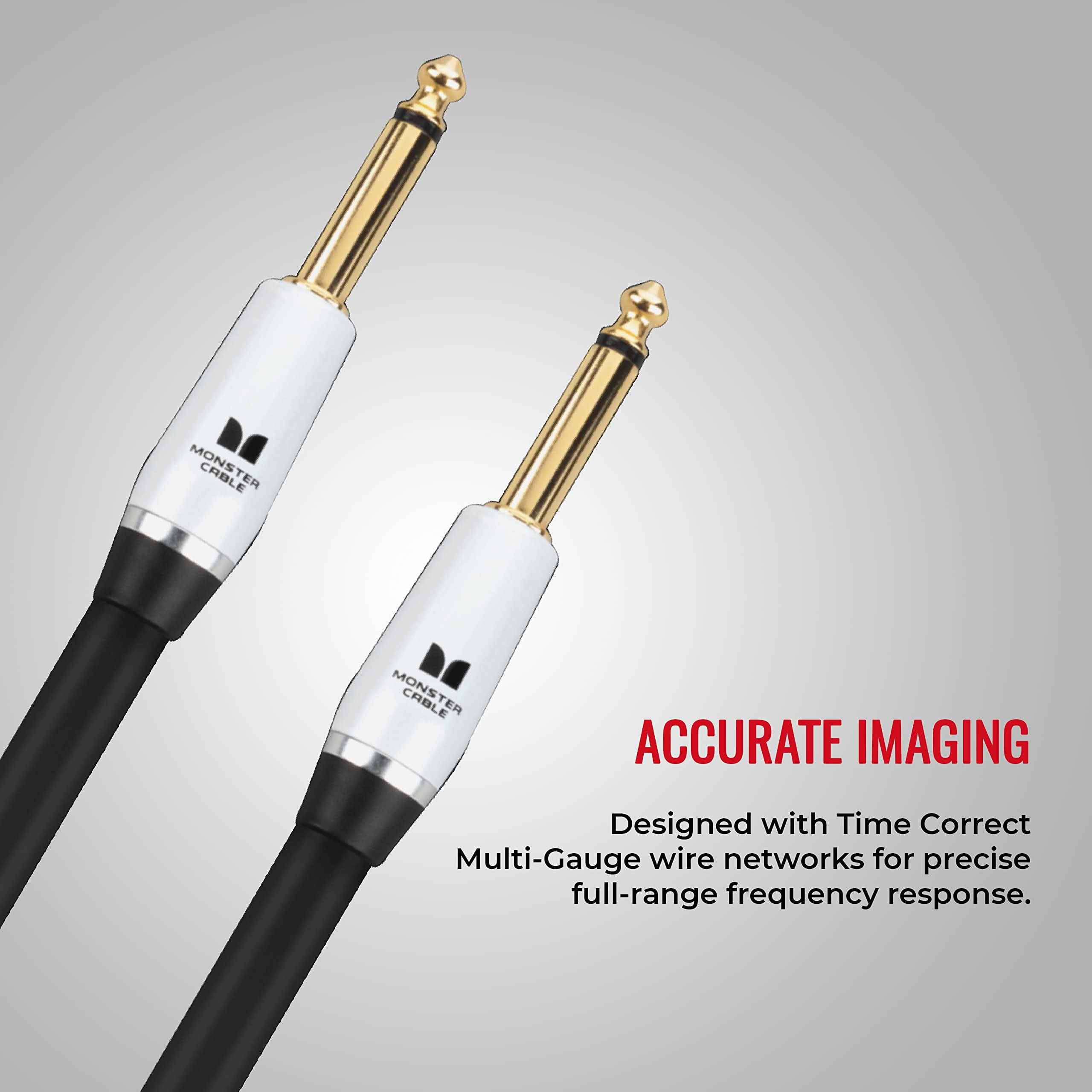 Monster Prolink Studio Pro 2000 12ft Instrument Cable, 24K Gold Contacts, Copper Shielding