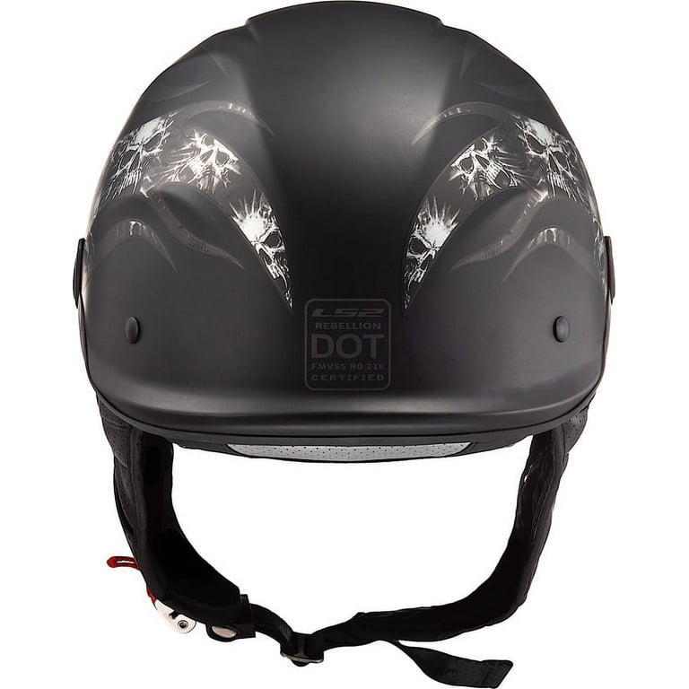 ls2 half helmet Bagger Solid Matte Black / Large cool design with a short peak and Twin Shield System drop down sunscreen to protect your eyes from the sun LS2 OF608 Summer Large Motorcycle