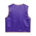 thumbnail image 4 of iixpin Mens Halloween Deluxe Arabian Prince Vest Shiny Stain Open Front Waistcoat Dark Purple M, 4 of 5