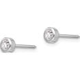 thumbnail image 2 of 14K White Gold Inverness 4mm April Crystal Bezel Earrings (4 X 4) Made In United States 454e, 2 of 5