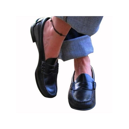 Leather Slip Oxfords - Retro Women's Leather Loafers Oxfords Round Toe Flat Slip On Casual Shoes
