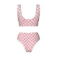 thumbnail image 6 of Rocae Irregular Plaid for Bikini Set for Women Two Piece Sexy High Swimsuits Split Crossover Bikini Medium, 6 of 9