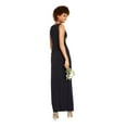 thumbnail image 2 of ADRIANNA PAPELL Womens Navy Zippered Sleeveless V Neck Maxi Formal Sheath Dress 2, 2 of 5