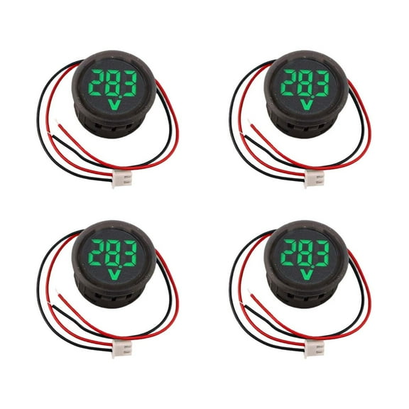 Digital Led Voltmeter Set Of 4 For Monitoring Dc Voltage From 4 To 100 Volts
